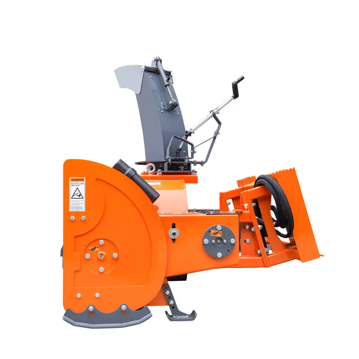 TMG Industrial 72” Skid Steer Snow Blower, 45-75 HP Loader Required, 24” Diameter Impeller, 360° Motor Driven Snow Chute, TMG-SSB72
