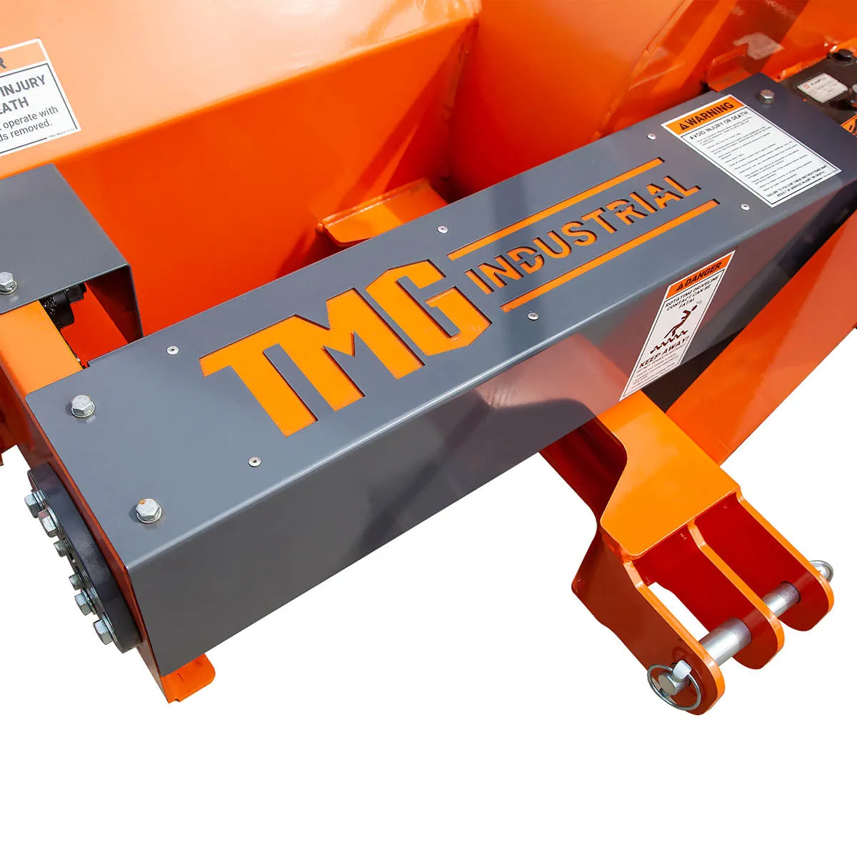 TMG Industrial 72” Skid Steer Snow Blower, 45-75 HP Loader Required, 24” Diameter Impeller, 360° Motor Driven Snow Chute, TMG-SSB72