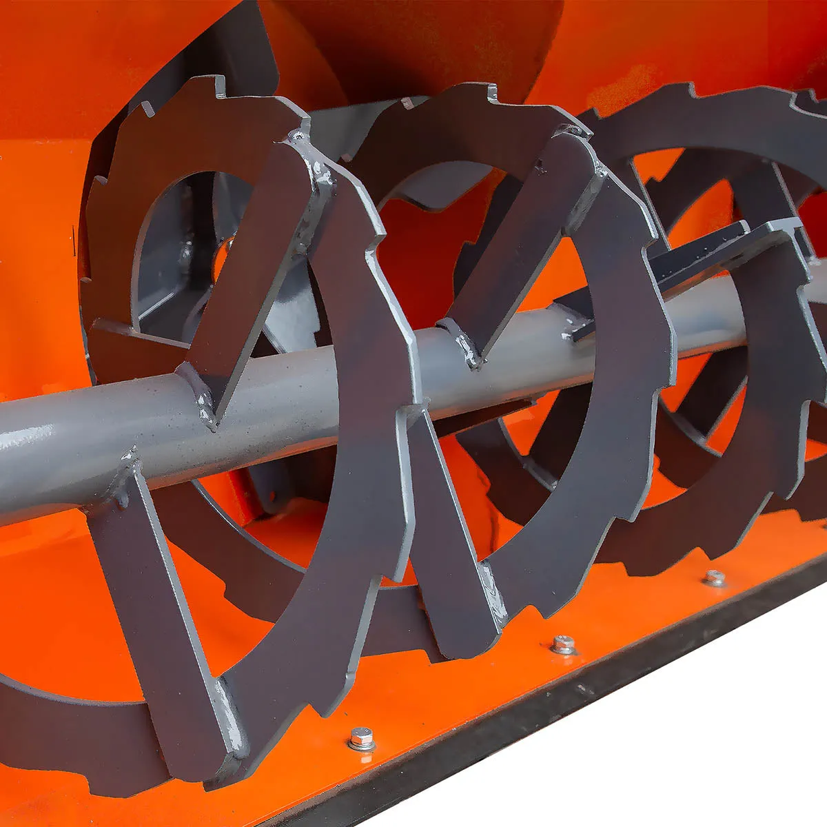 TMG Industrial 72” Skid Steer Snow Blower, 45-75 HP Loader Required, 24” Diameter Impeller, 360° Motor Driven Snow Chute, TMG-SSB72