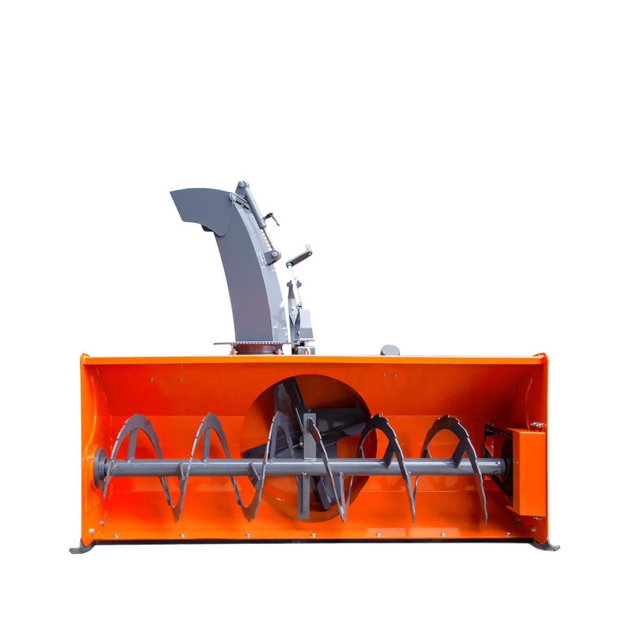 TMG Industrial 72” Skid Steer Snow Blower, 45-75 HP Loader Required, 24” Diameter Impeller, 360° Motor Driven Snow Chute, TMG-SSB72