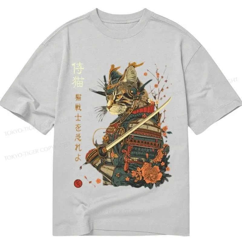 Tokyo-Tiger Cat Samurai Japanese Art Classic T-Shirt