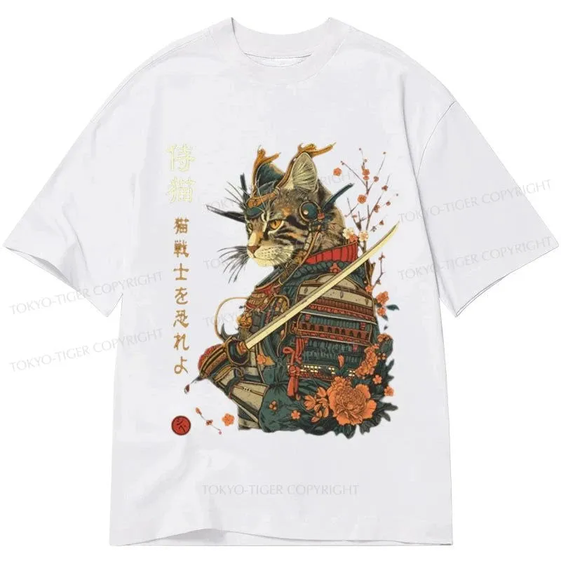 Tokyo-Tiger Cat Samurai Japanese Art Classic T-Shirt