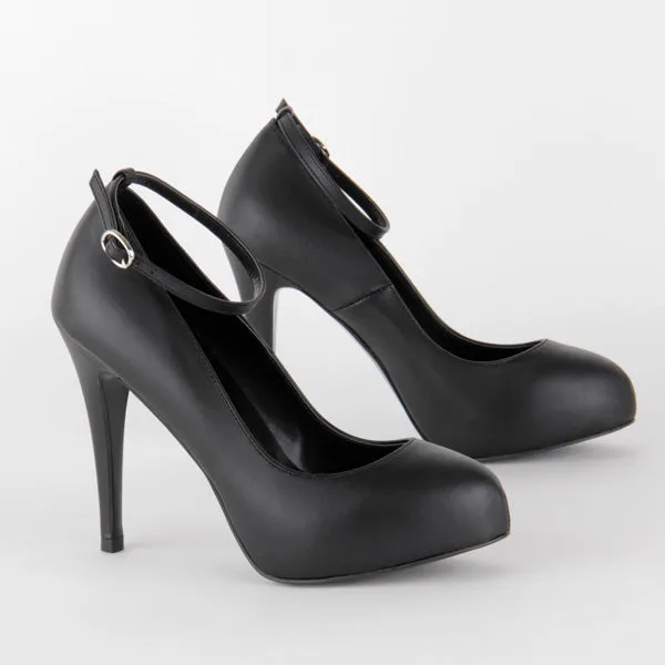 *UK size 3 - SCANDALIZE - strap black, 11/2cm heel