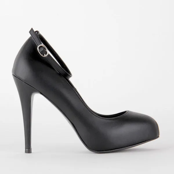 *UK size 3 - SCANDALIZE - strap black, 11/2cm heel