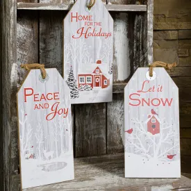 Winter Farm Set of 3 Hanging Signs