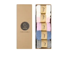 Women Crew Fluffy Socks Five Pairs