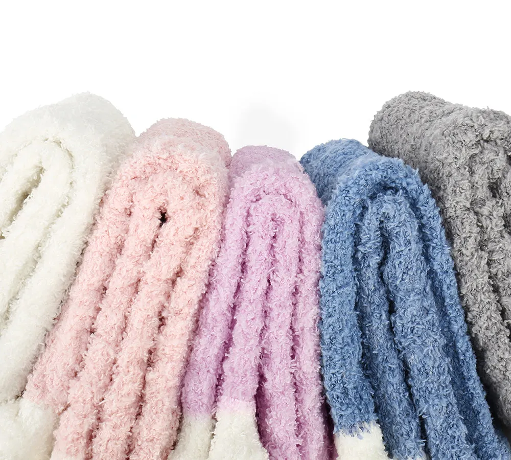 Women Crew Fluffy Socks Five Pairs