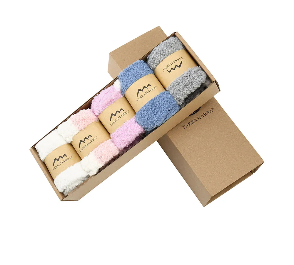 Women Crew Fluffy Socks Five Pairs