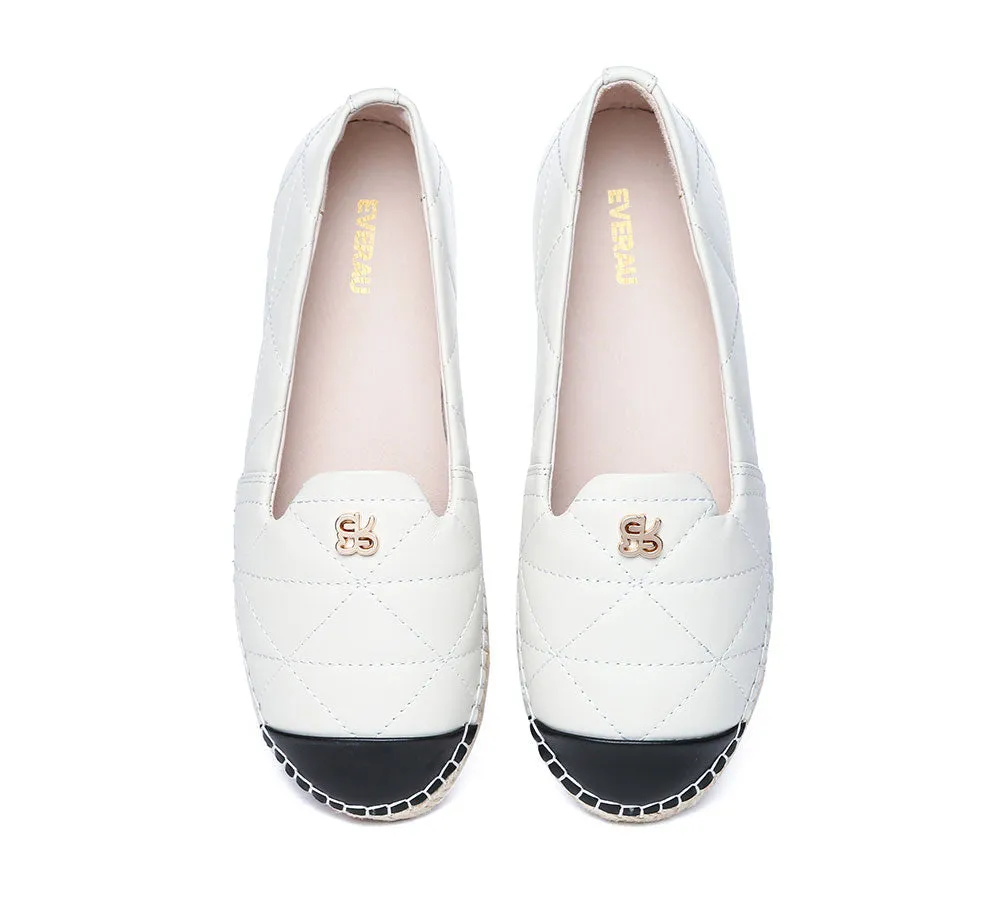 Women Leather Slip-on Flat Espadrilles Evelyn