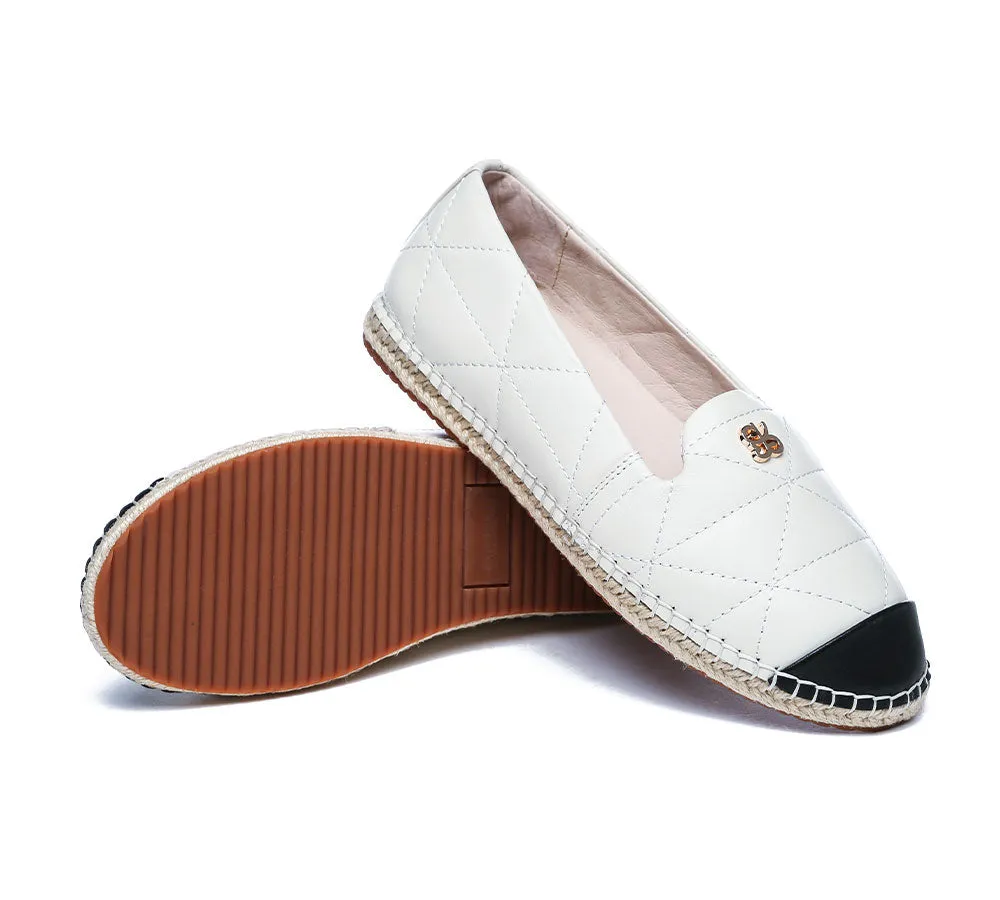 Women Leather Slip-on Flat Espadrilles Evelyn