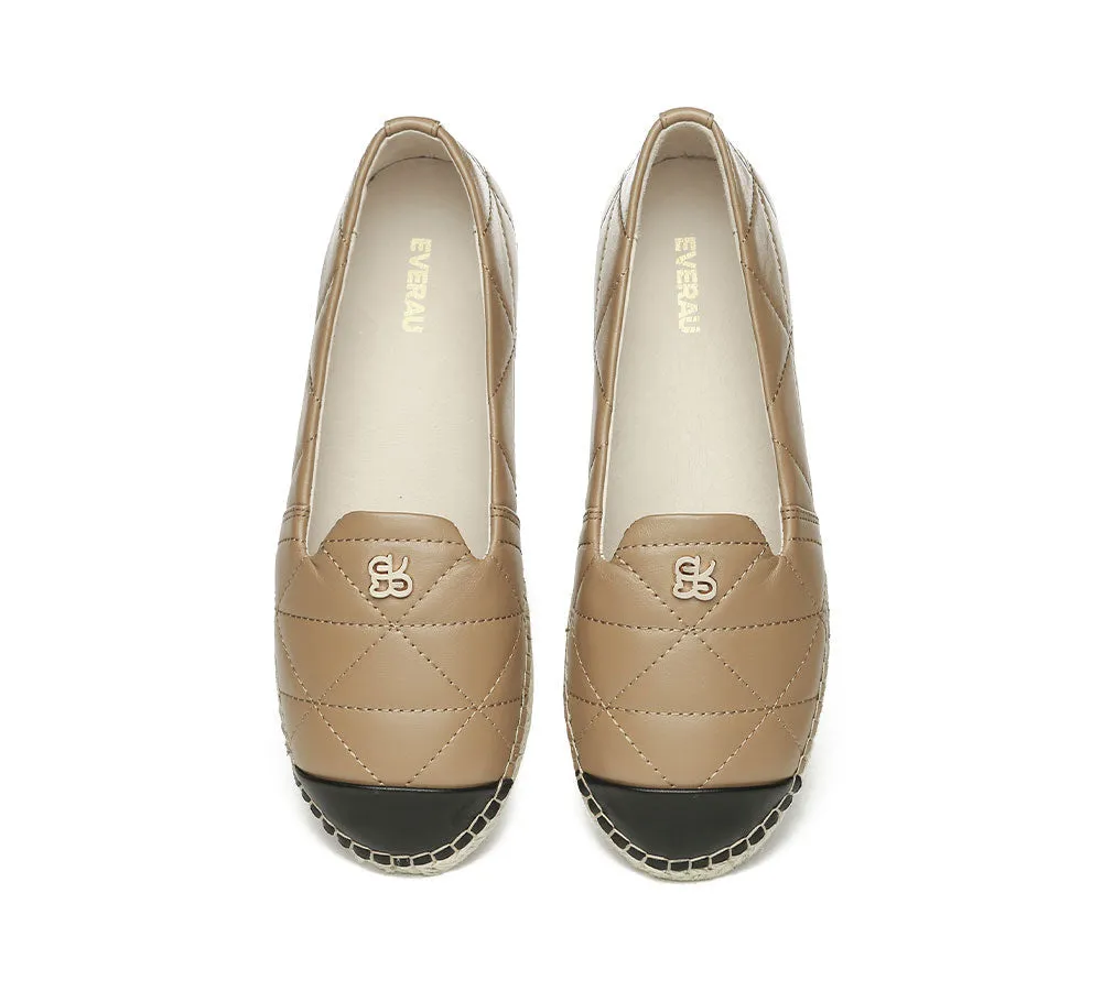 Women Leather Slip-on Flat Espadrilles Evelyn