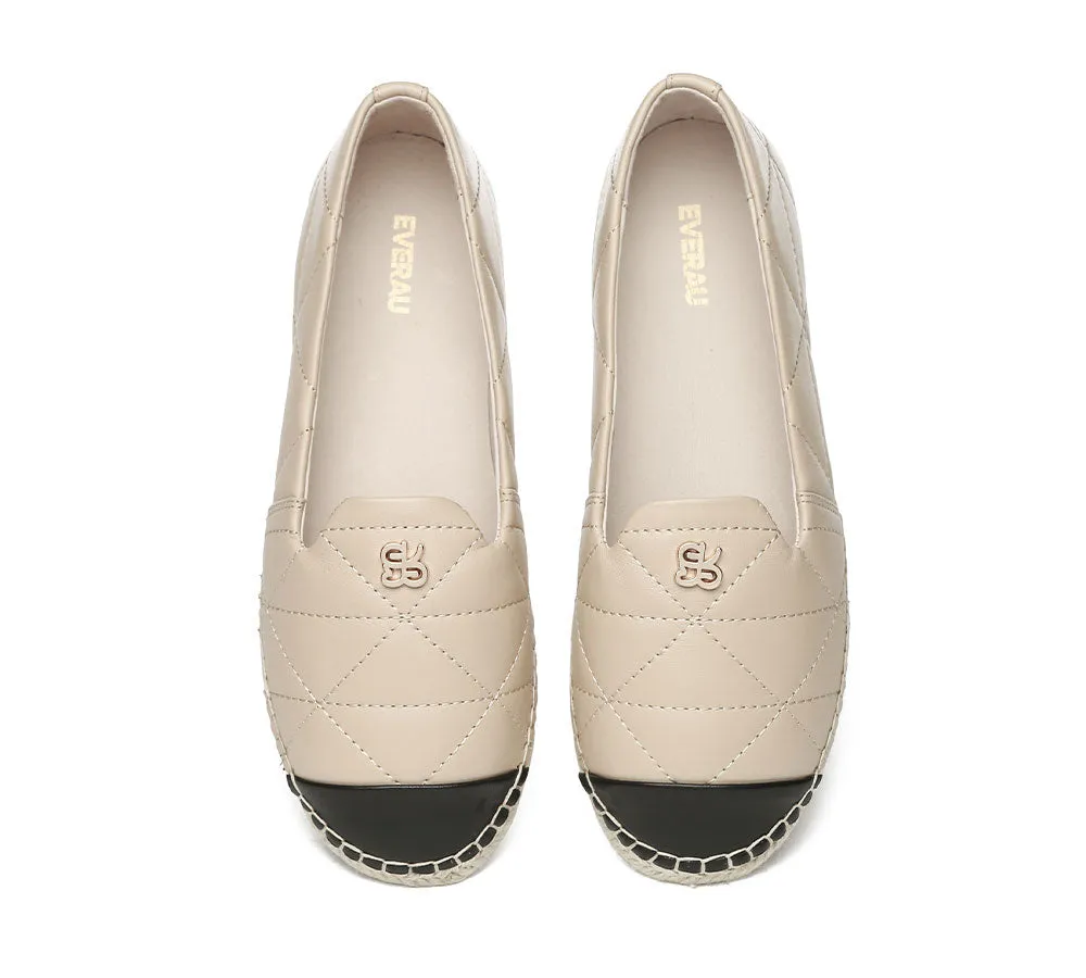 Women Leather Slip-on Flat Espadrilles Evelyn