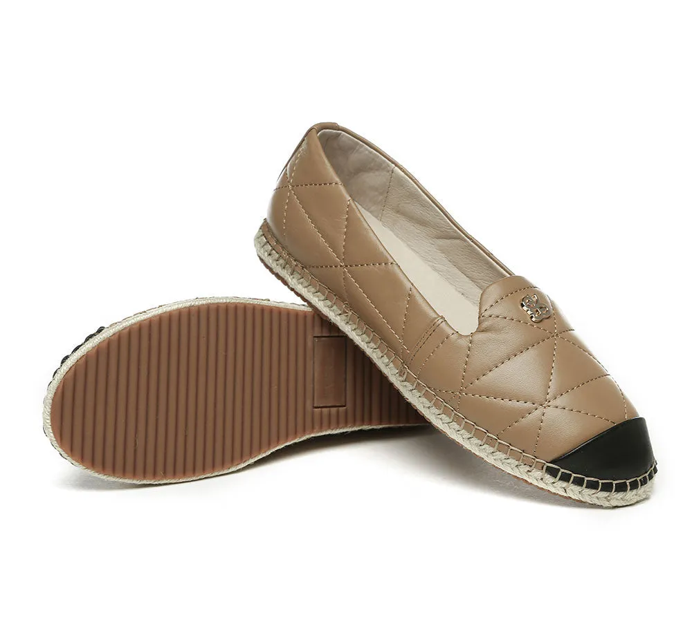 Women Leather Slip-on Flat Espadrilles Evelyn