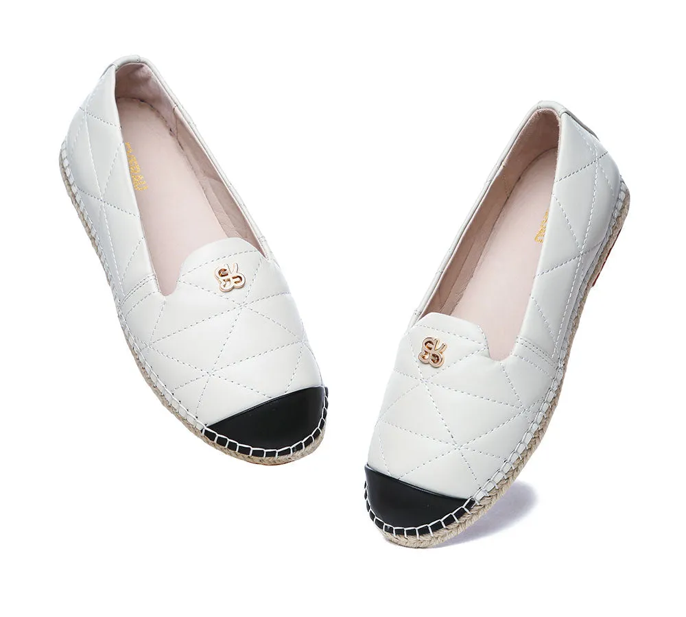 Women Leather Slip-on Flat Espadrilles Evelyn