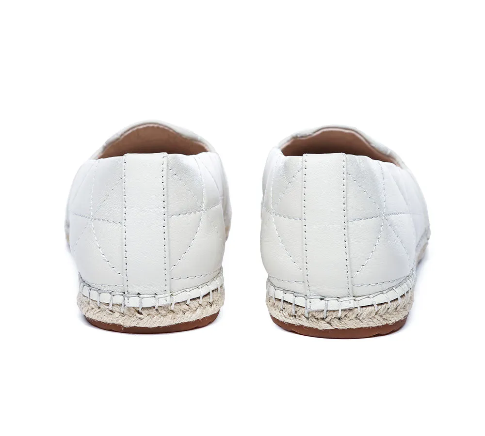 Women Leather Slip-on Flat Espadrilles Evelyn