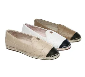 Women Leather Slip-on Flat Espadrilles Evelyn
