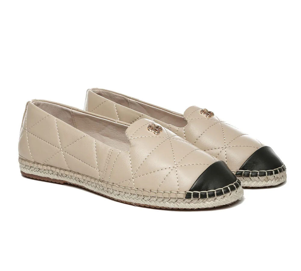 Women Leather Slip-on Flat Espadrilles Evelyn