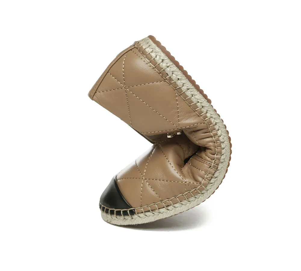 Women Leather Slip-on Flat Espadrilles Evelyn