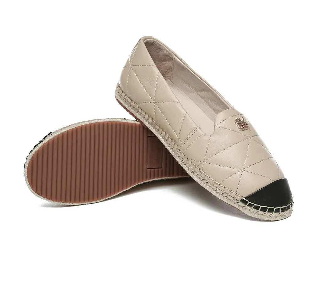 Women Leather Slip-on Flat Espadrilles Evelyn