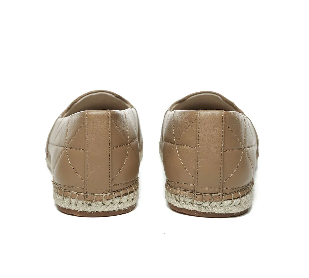 Women Leather Slip-on Flat Espadrilles Evelyn