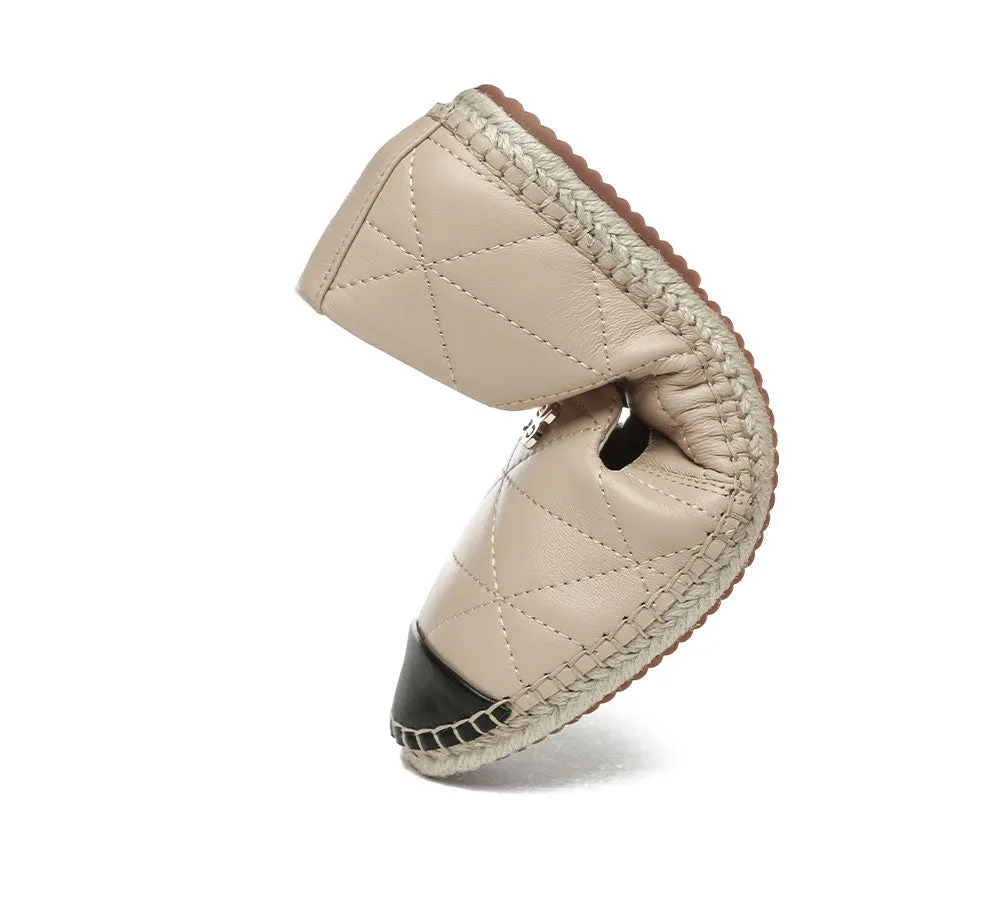 Women Leather Slip-on Flat Espadrilles Evelyn