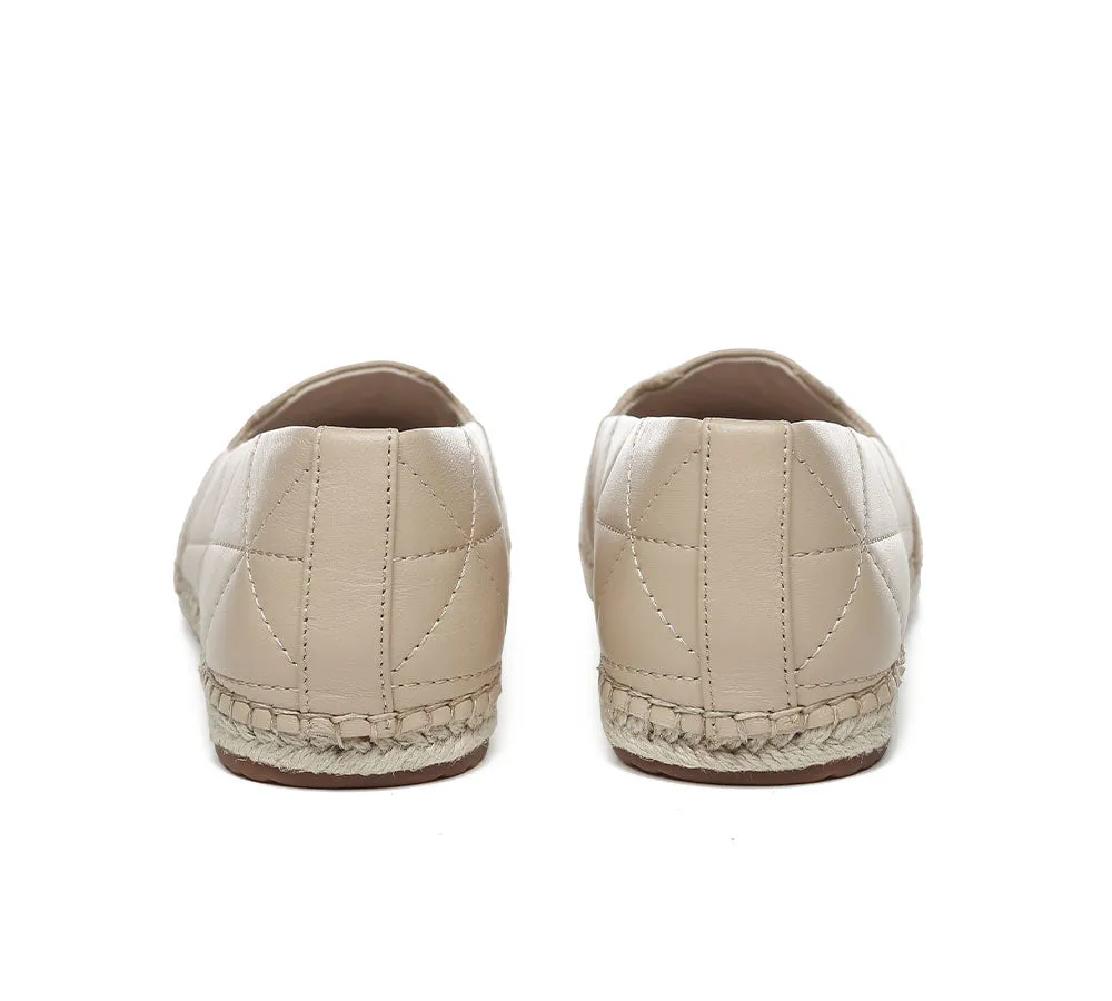 Women Leather Slip-on Flat Espadrilles Evelyn
