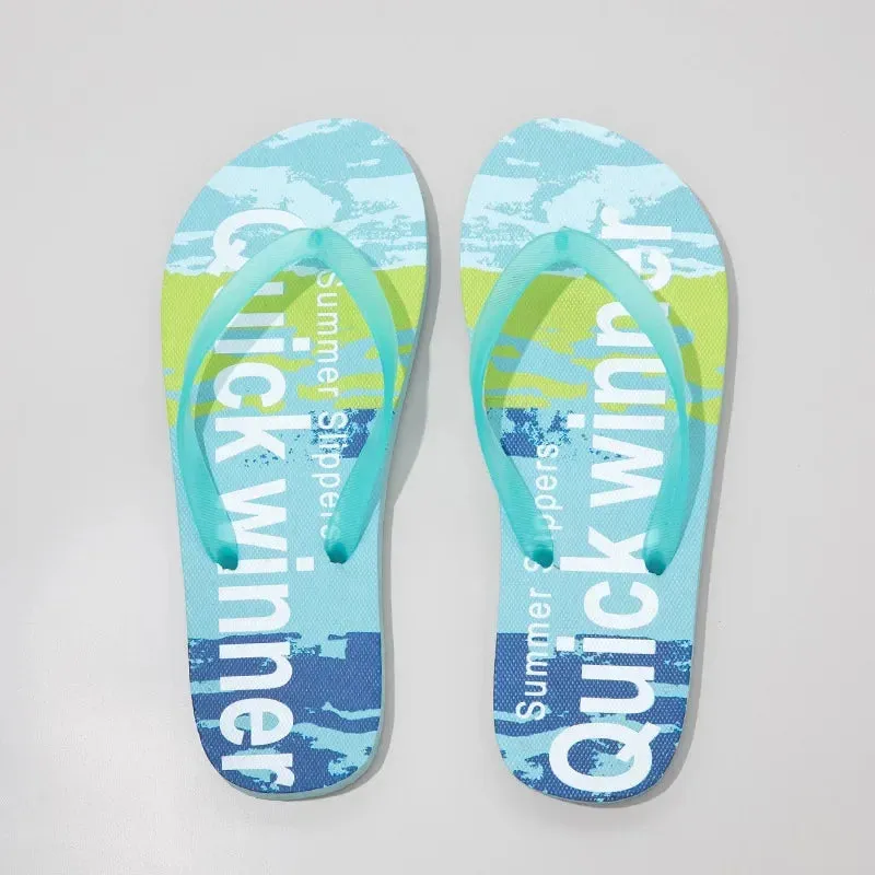 Women's Flip-Flops Personalized Couples Trendy Beach Sandals 2024 Summer New Graffiti Flip-Flops Summer Colorful Fashion