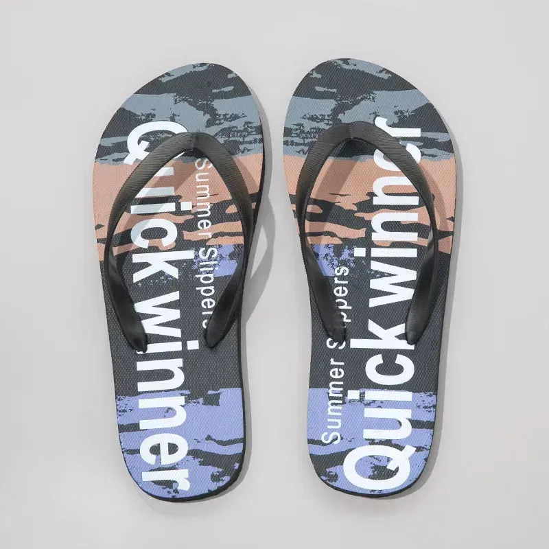 Women's Flip-Flops Personalized Couples Trendy Beach Sandals 2024 Summer New Graffiti Flip-Flops Summer Colorful Fashion