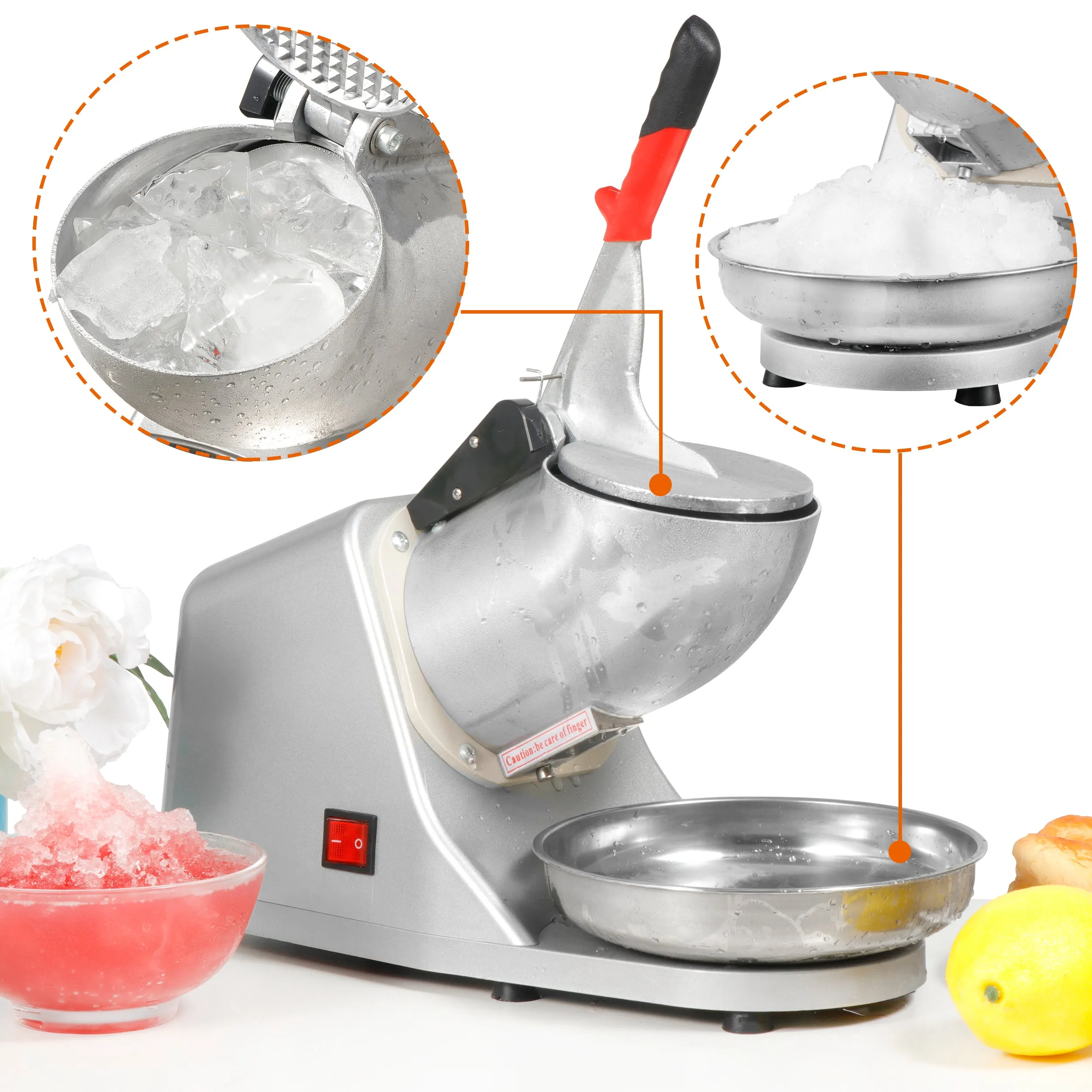 ZENY™ Electric Stainless Steel Ice Shaver Machine Snow Cone Maker