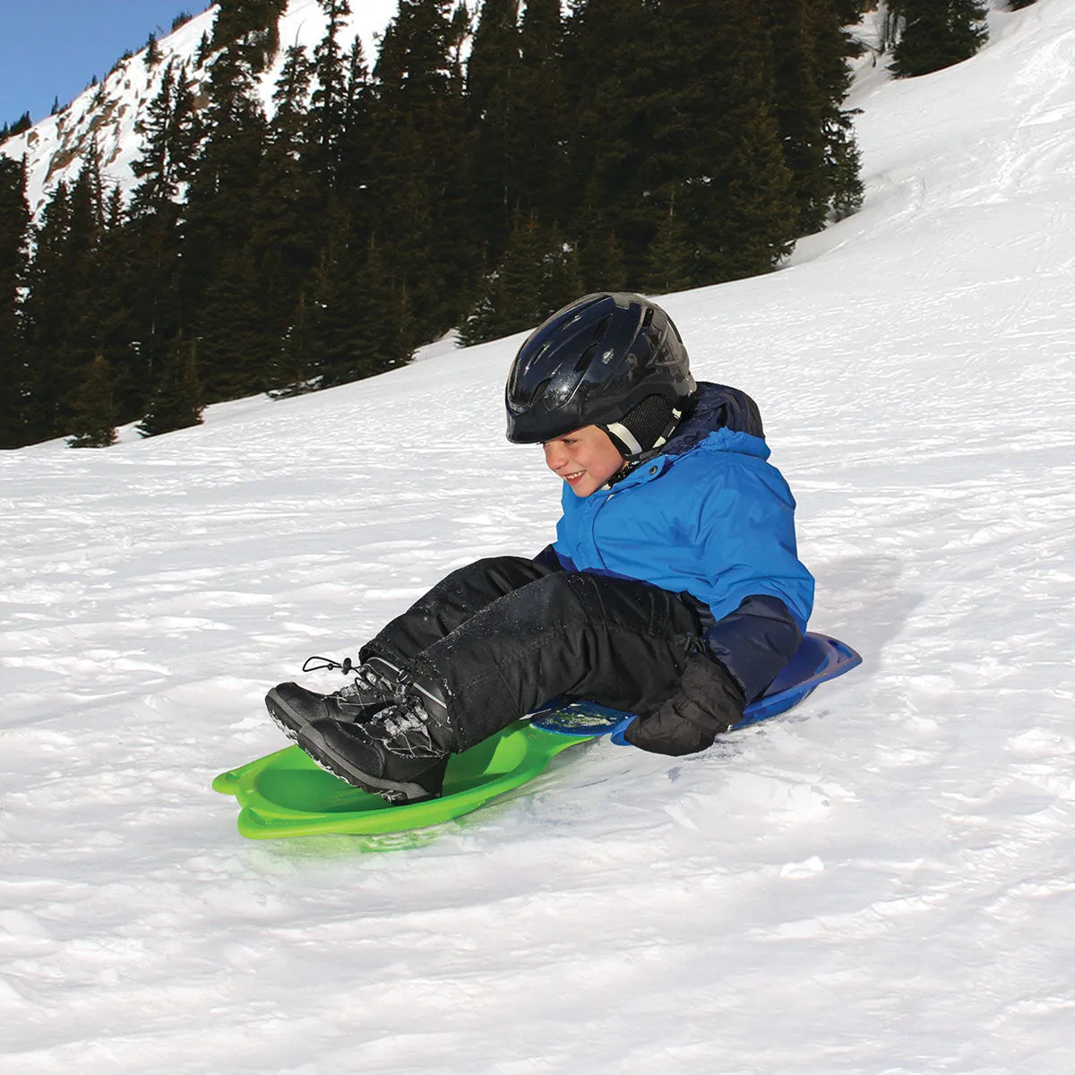 Zig-Zag Steering Sled | 1 Rider Plastic Snow Sled